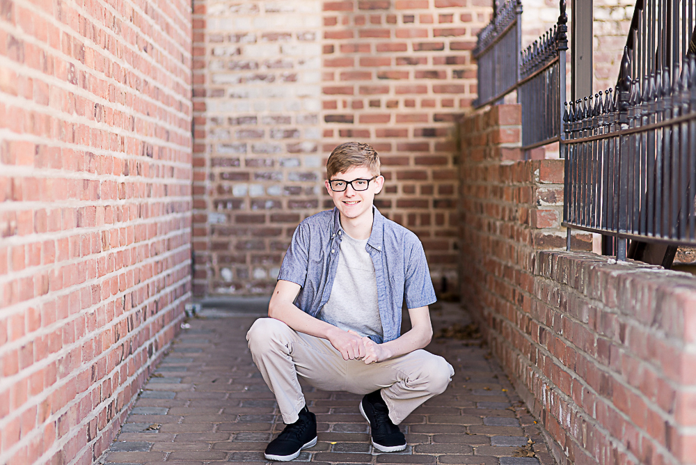 Twin Senior Session in Downtown Mooresville NC