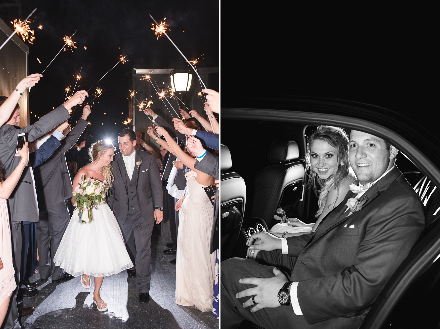 Mallory & Taylor stylish wedding | sparkler exit | the Crossing at Hollar Mill wedding by Anna Wisjo Photography