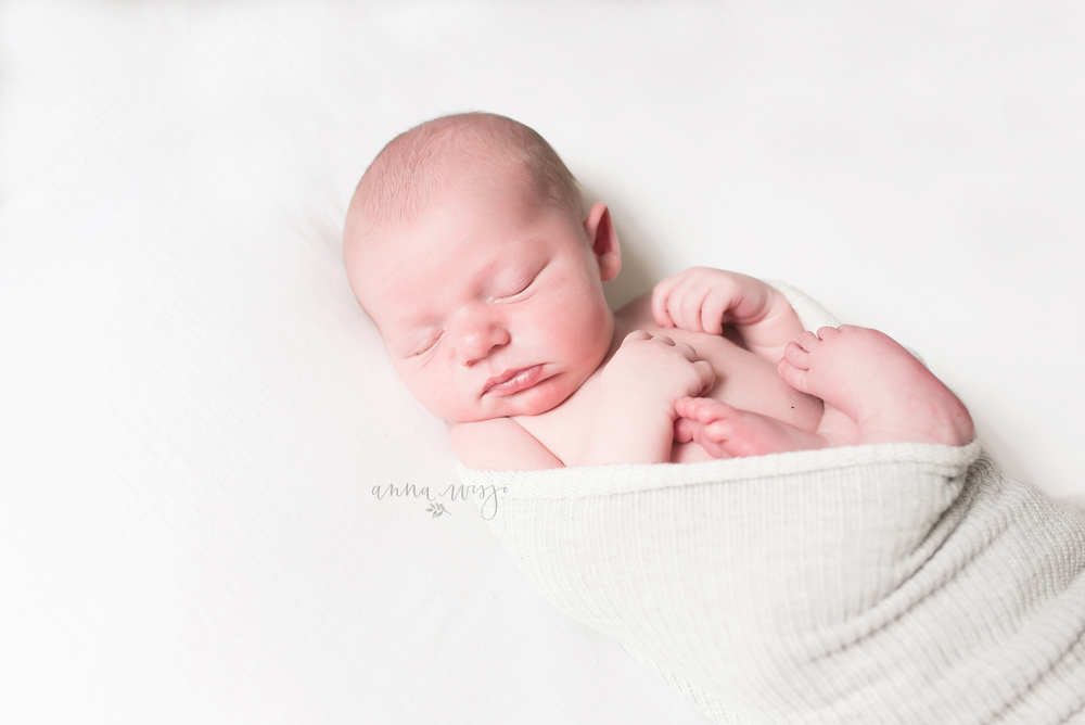A sleepy baby boy by Anna Wisjo Photography | Denver NC Newborn Photographer