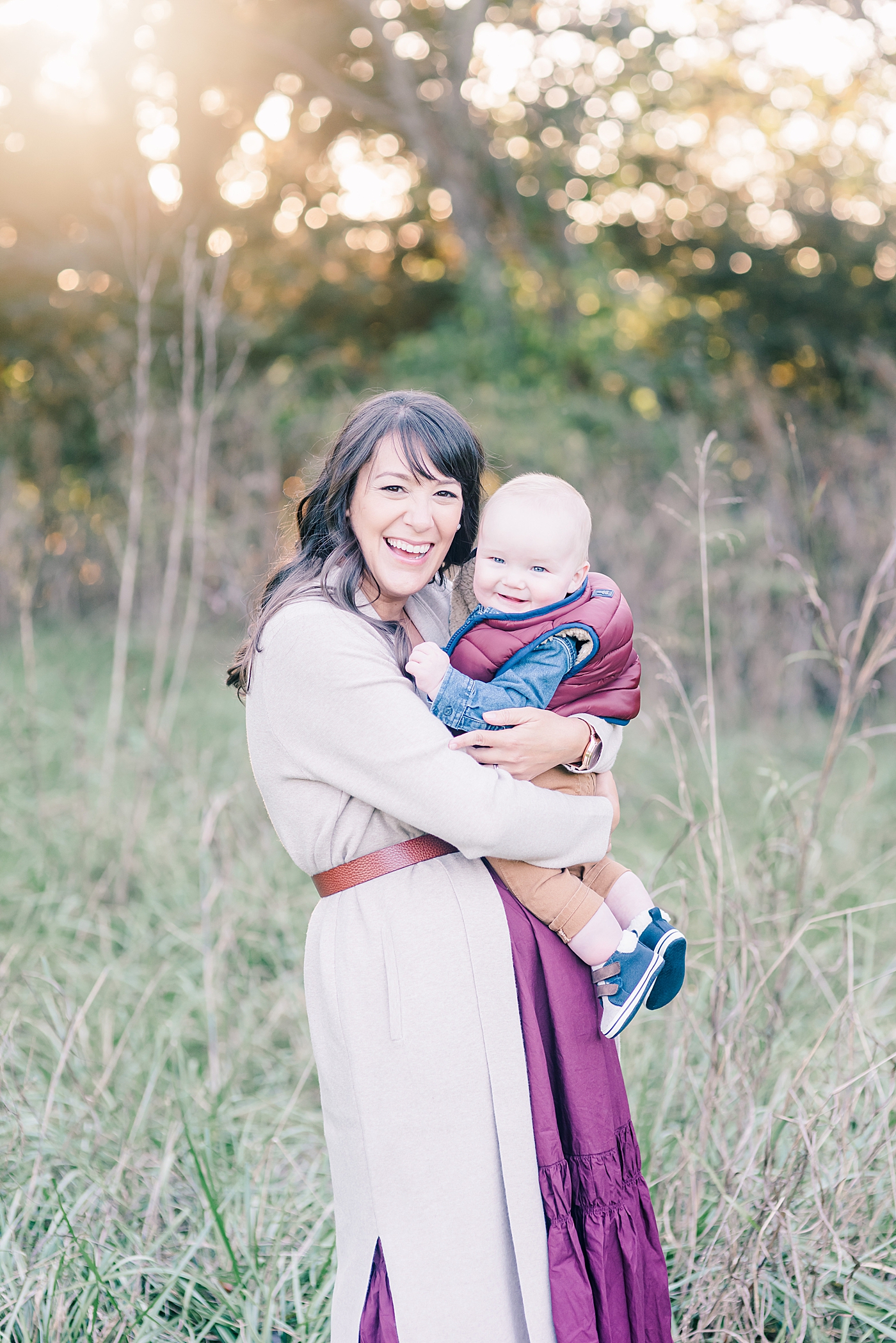 Mom and baby boy in a field | Photo by Davidson Milestone Photographer Anna Wisjo