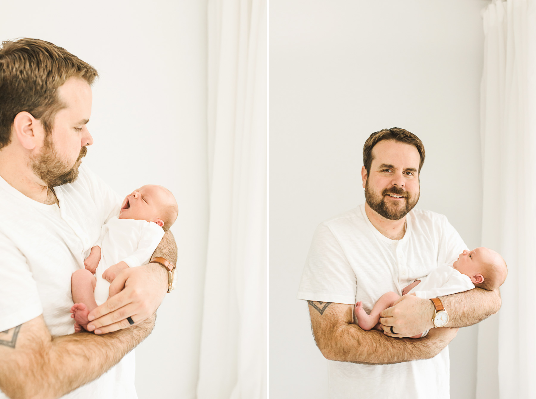 Dad holding baby in studio newborn session | Baby Ashton | Anna Wisjo Photography
