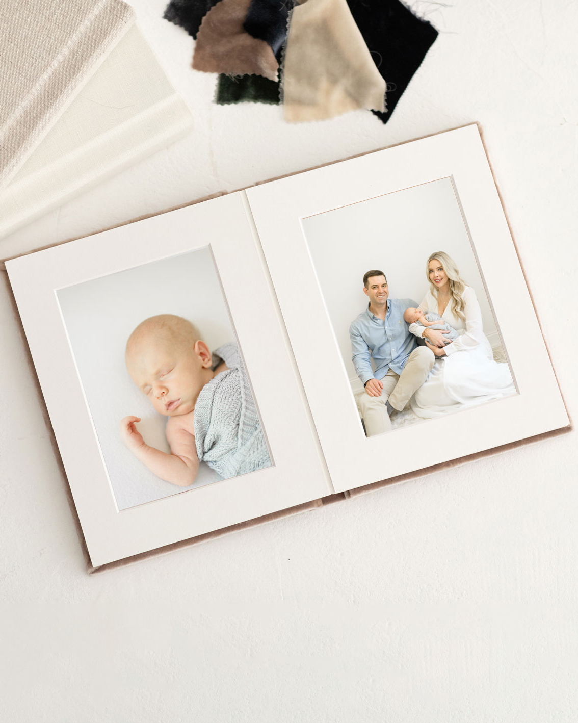 Mock up of a matted folio with 2 images