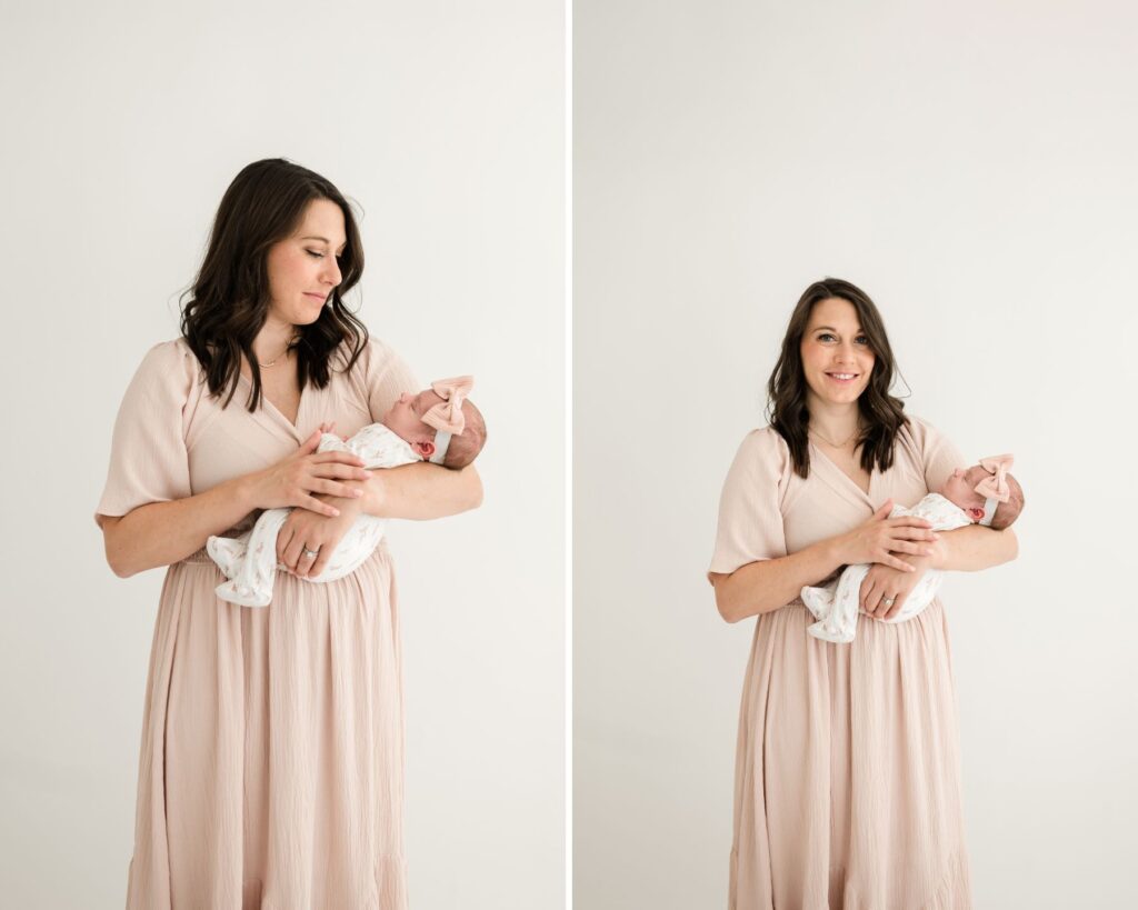 Mom holding her new baby girl | Anna Wisjo Photography