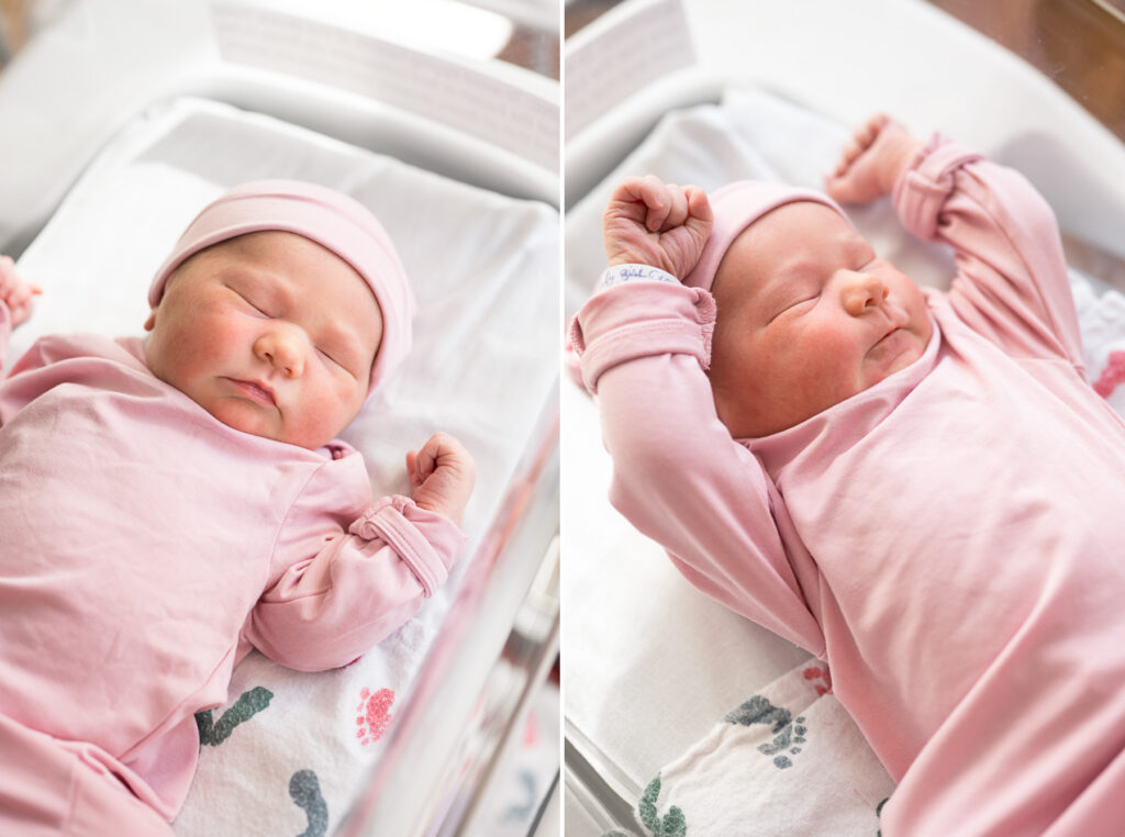 Baby Iris in her bassinet during her fresh 48 session | Anna Wisjo Photography 